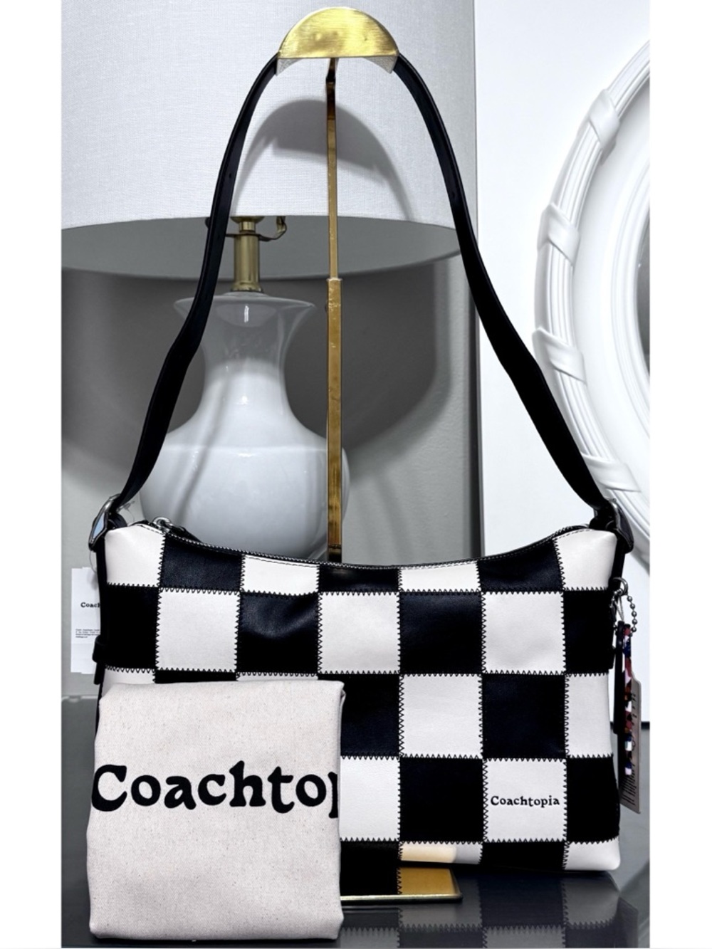 COACH Alter/Ego Slouchy Shoulder Bag, BLACK/ CHALK - Picture 3 of 13